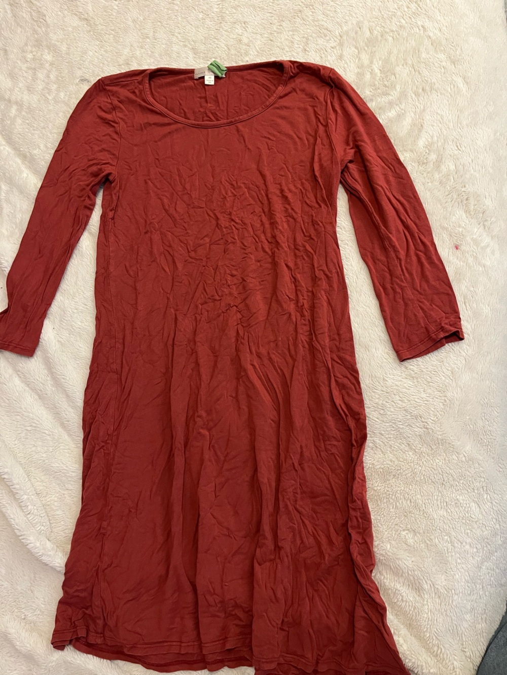 nine britton Long Sleeve Midi Dress in Rust